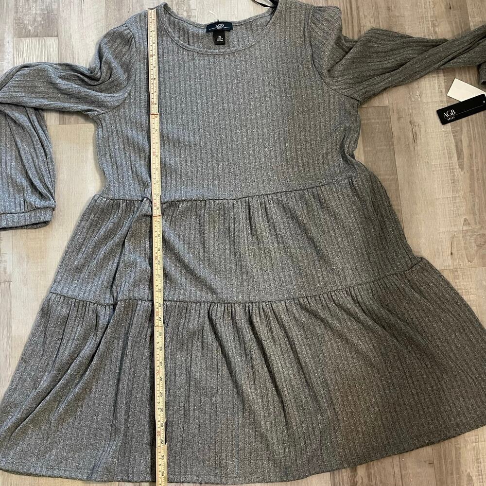 NWT Women’s AGB Dress Heather Grey ribbed  knit comfort long sleeve size XL - Picture 7 of 14